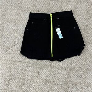 Black Mini Skirt with Neon Accent